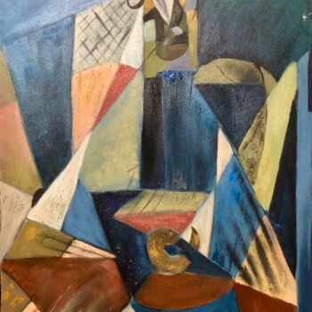 Painting titled "Кузнец счастья." by Alina Asanova, Original Artwork, Oil Mounted on Wood Stretcher frame