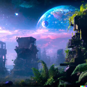 Grafika cyfrowa / sztuka generowana cyfrowo zatytułowany „Xeno-Echoes” autorstwa Gerard Yadav, Oryginalna praca, Obraz gener…