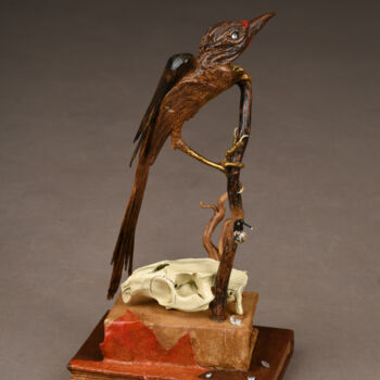 Sculpture titled "Le temps qui passe" by Véro Lombard, Original Artwork, Wood