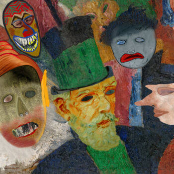 数字艺术 标题为“James Ensor - Homma…” 由Hans-Dieter Pfundtner, 原创艺术品, 2D数字工作