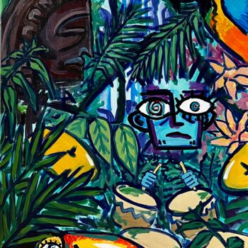 Картина под названием "Summer in Brasil" - Anna Jennifer, Подлинное произведение искусства, Акрил Установлен на Деревянная р…