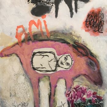 Painting titled ""Mon ami"!" by Johanne Proulx, Original Artwork, Acrylic