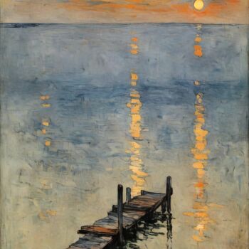 Arts numériques intitulée "The Pier" par Kyozai, Œuvre d'art originale, Image générée par l'IA