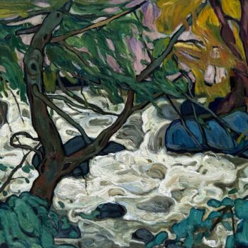 Ζωγραφική με τίτλο "'Landscape''" από Raffi Ghazaryan, Αυθεντικά έργα τέχνης, Λάδι Τοποθετήθηκε στο Ξύλινο φορείο σκελετό