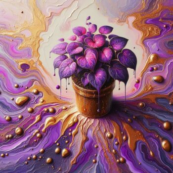 Digital Arts titled "Amethyst Elegance" by Abstract Bliss, Original Artwork, Digital Collage