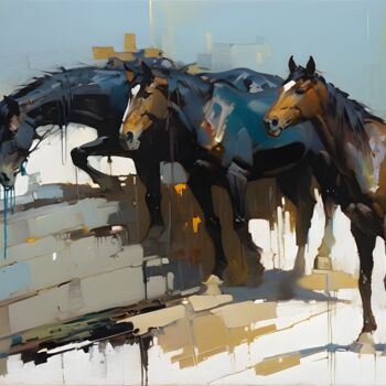「Horses」というタイトルのデジタルアーツ Go Sanによって, オリジナルのアートワーク, デジタル絵画