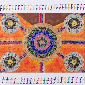 Painting titled "A la queue leu leu" by Vincent Schurck, Original Artwork, Acrylic Mounted on Wood Stretcher frame
