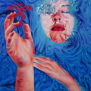 Pintura titulada "Immersion" por Olha Zdorovets, Obra de arte original, Acrílico Montado en Bastidor de camilla de madera