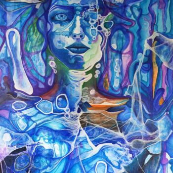 Schilderij getiteld "Princess Tisul" door Carlos Paredes Colin, Origineel Kunstwerk, Acryl