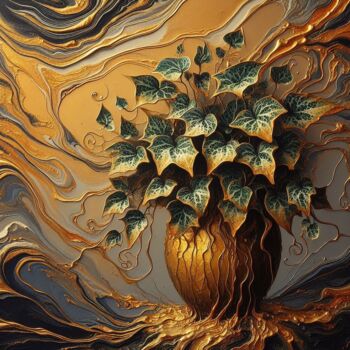 Digital Arts titled "Ethereal Foliage" by Abstract Bliss, Original Artwork, Digital Painting