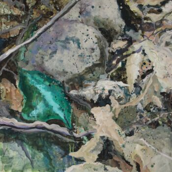 Painting titled "Laubart 1" by Christa Riemann, Original Artwork, Acrylic Mounted on Wood Stretcher frame