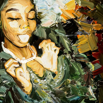 Design titled "TRAPPIN GIRL" by Lorenzo Pittau, Original Artwork, Table art
