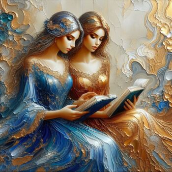 Digital Arts titled "Pages of Connection" by Abstract Bliss, Original Artwork, AI generated image