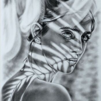 Painting titled ""Le ombre sul viso"" by Monika Rembowska, Original Artwork, Oil