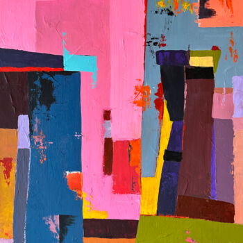 Painting titled "Oxytocin Expression…" by Olena Nesterenko, Original Artwork, Acrylic Mounted on Wood Stretcher frame