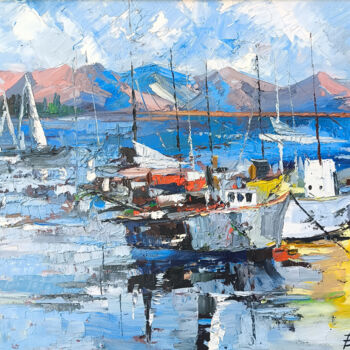Pittura intitolato "Reflections of the…" da Vahe Bagumyan, Opera d'arte originale, Olio Montato su Telaio per barella in leg…
