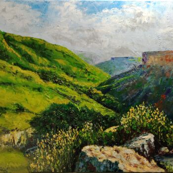 Pittura intitolato "Mountain peaks" da Svetlana Dushina, Opera d'arte originale, Olio
