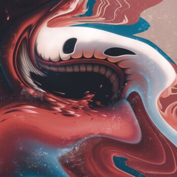 Digitale Kunst mit dem Titel "Smile Empty Soul" von Gustavo Castillo, Original-Kunstwerk, Digitale Malerei
