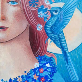Painting titled "Botticelli Style" by Lauragreenart, Original Artwork, Acrylic