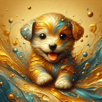 Grafika cyfrowa / sztuka generowana cyfrowo zatytułowany „Puppy Paws” autorstwa Abstract Bliss, Oryginalna praca, Malarstwo…