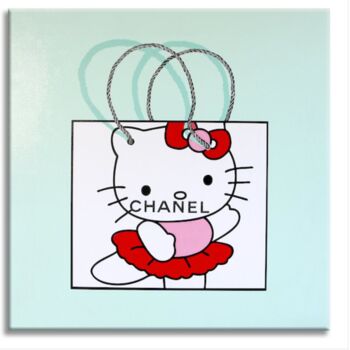 "Hello Kitty" başlıklı Tablo Gardani tarafından, Orijinal sanat, Petrol Ahşap Sedye çerçevesi üzerine monte edilmiş