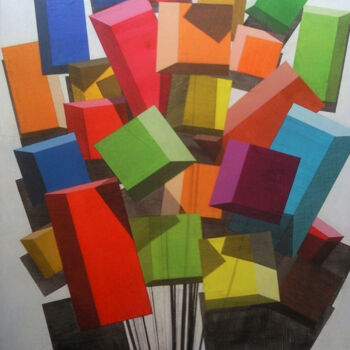 Painting titled "Les ballons" by Stephane Pontié, Original Artwork, Acrylic