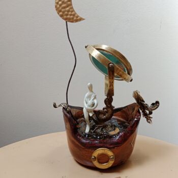 Sculpture intitulée "Entre les mondes" par Isabelle Merle, Œuvre d'art originale, Métaux