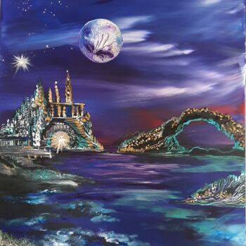 Malerei mit dem Titel "Lost City" von Barbara Fuhrmann, Original-Kunstwerk, Acryl