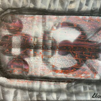 Painting titled "Abstracción 2012 Re…" by Paco Llorens, Original Artwork, Acrylic Mounted on Wood Panel