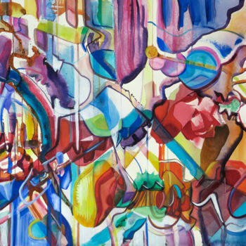 Peinture intitulée "Metatlon" par Julian Garcia-Viso, Œuvre d'art originale, Aquarelle