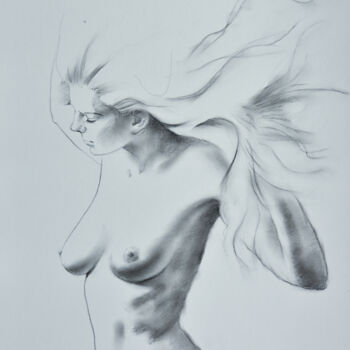 "Female Drawing 1" başlıklı Resim Chung Yau Shek tarafından, Orijinal sanat, Karakalem