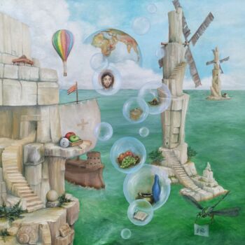Painting titled "Gregory Pyra piro p…" by Gregory Pyra Piro, Original Artwork, Oil Mounted on Wood Stretcher frame