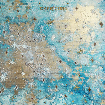 "Blue Capricorn 1" başlıklı Tablo Sarah I. Avni tarafından, Orijinal sanat, Akrilik Ahşap Sedye çerçevesi üzerine monte edil…