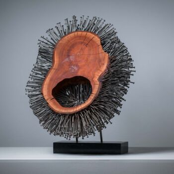 Sculpture titled "Ja, ich weiß… Uecke…" by Dennis Josef Meseg, Original Artwork, Wood