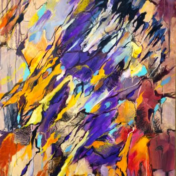Schilderij getiteld "Battle" door Datis Golmakani, Origineel Kunstwerk, Acryl