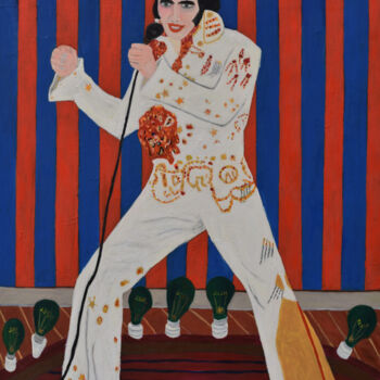 Malerei mit dem Titel "Elvis" von Sergio Gio, Original-Kunstwerk, Öl
