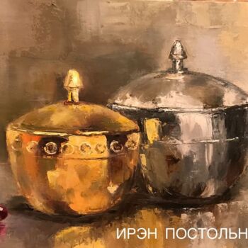 绘画 标题为“For some - saucepan…” 由Irene Postolnaya, 原创艺术品, 油 安装在木质担架架上