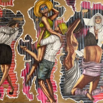 Painting titled "Sinners" by Hüseyin Ak, Original Artwork, Oil