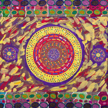 Painting titled "Chacun son tour" by Vincent Schurck, Original Artwork, Acrylic Mounted on Wood Stretcher frame