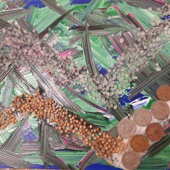 Painting titled "échange" by Laurie Aubéry, Original Artwork, Acrylic