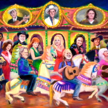 Pintura intitulada "Country Music Hit P…" por Gregory L Wilhelmi, Obras de arte originais, Óleo Montado em Armação em madeira