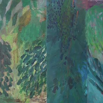 Malerei mit dem Titel "DANS LE JARDIN" von Mchartrie, Original-Kunstwerk, Acryl