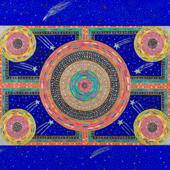 Peinture intitulée "Pluies d'Etoiles" par Vincent Schurck, Œuvre d'art originale, Acrylique Monté sur Châssis en bois