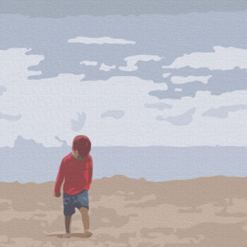 Painting titled "Discovering the wor…" by Daniel Gibert, Original Artwork, Oil Mounted on Wood Stretcher frame