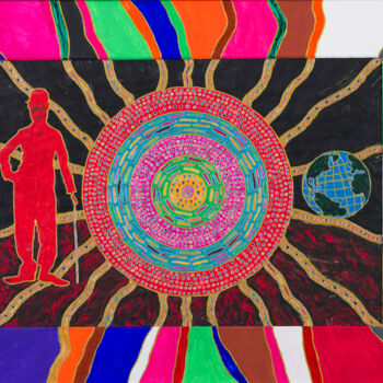 Painting titled "Suis je loin de la…" by Vincent Schurck, Original Artwork, Acrylic Mounted on Wood Stretcher frame