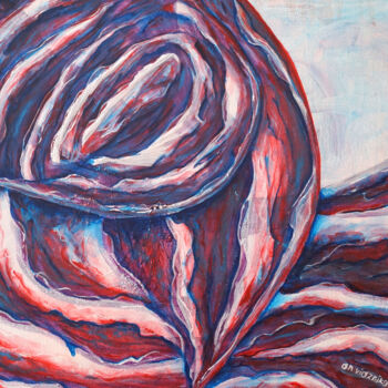 Painting titled "Night bloom, series…" by An Viaznikova, Original Artwork, Acrylic Mounted on Wood Stretcher frame