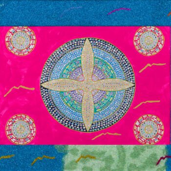 Painting titled "Une hélice pour all…" by Vincent Schurck, Original Artwork, Acrylic Mounted on Wood Stretcher frame
