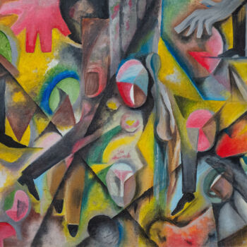 Painting titled "Black shoes" by Jagath Wickramarachchi, Original Artwork, Oil Mounted on Wood Panel