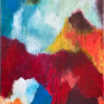 Painting titled "FLUTTUANDO" by Sandra Perfetto, Original Artwork, Acrylic Mounted on Wood Stretcher frame