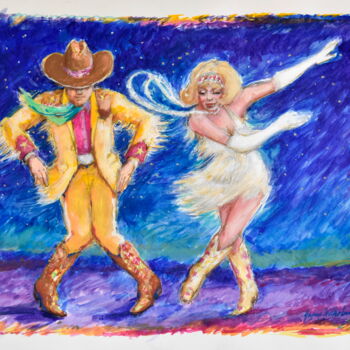 Pintura intitulada "Starlight Memories" por Gregory L Wilhelmi, Obras de arte originais, Aquarela Montado em Outro painel rí…